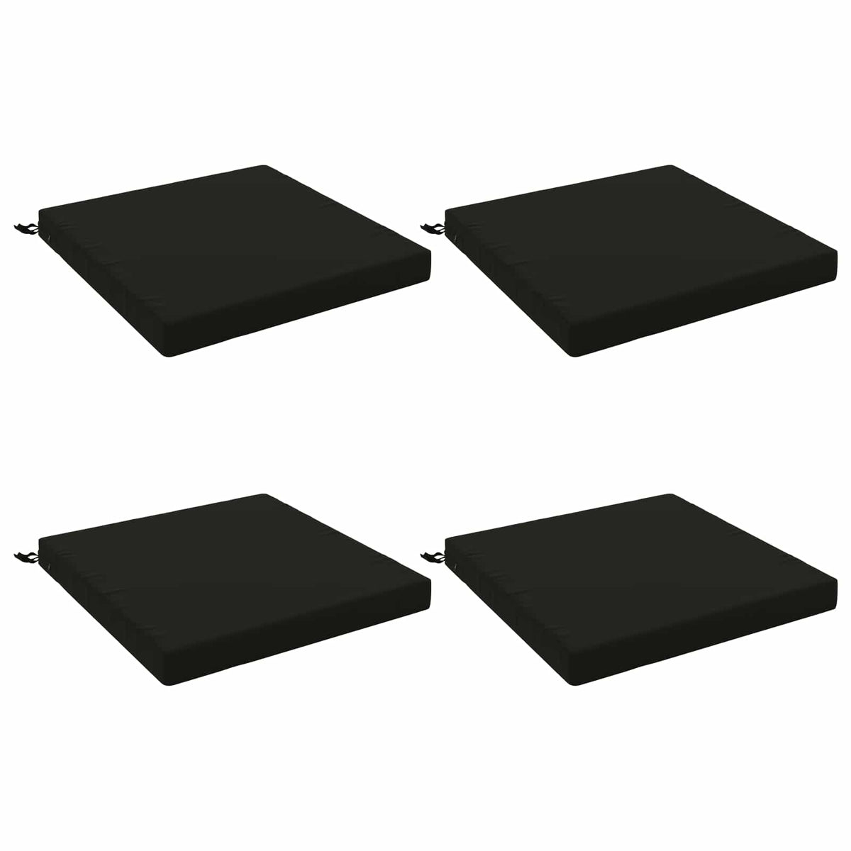 Seat Cushions SOEST 4 pcs 100% Polyester Black 70 x 70 x 7 cm