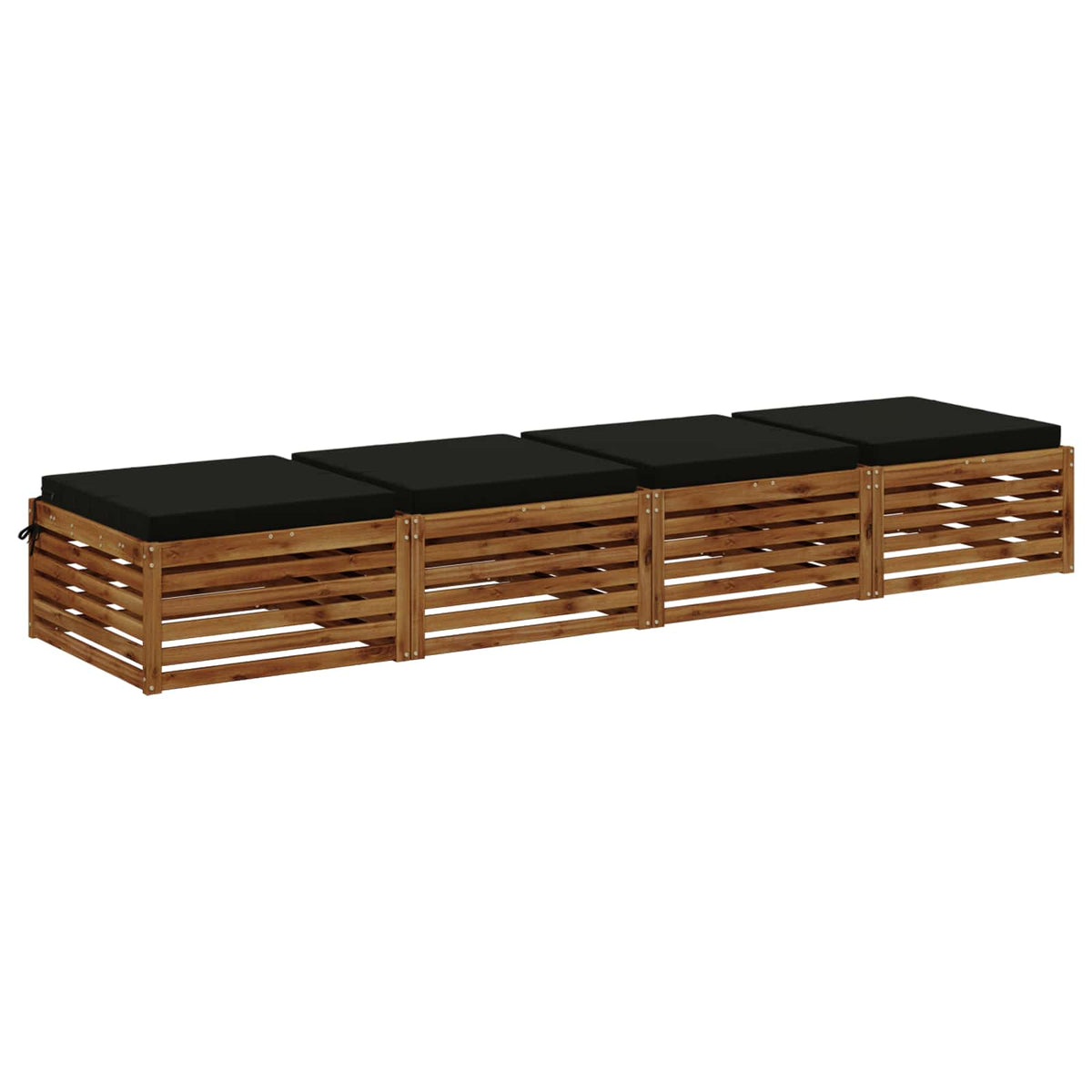 Seat Cushions SOEST 4 pcs 100% Polyester Black 70 x 70 x 7 cm