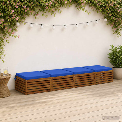 Seat Cushions SOEST 4 pcs 100% Polyester Royal Blue