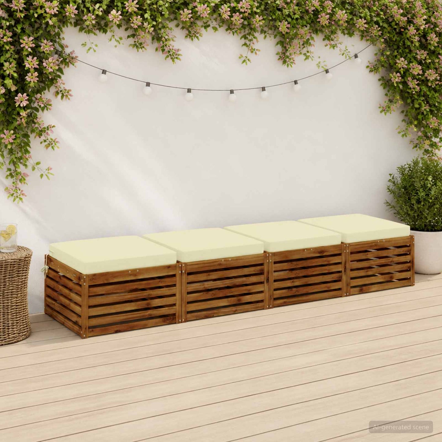 4-Piece Seat Cushions SOEST 4 pcs 100% Polyester Cream