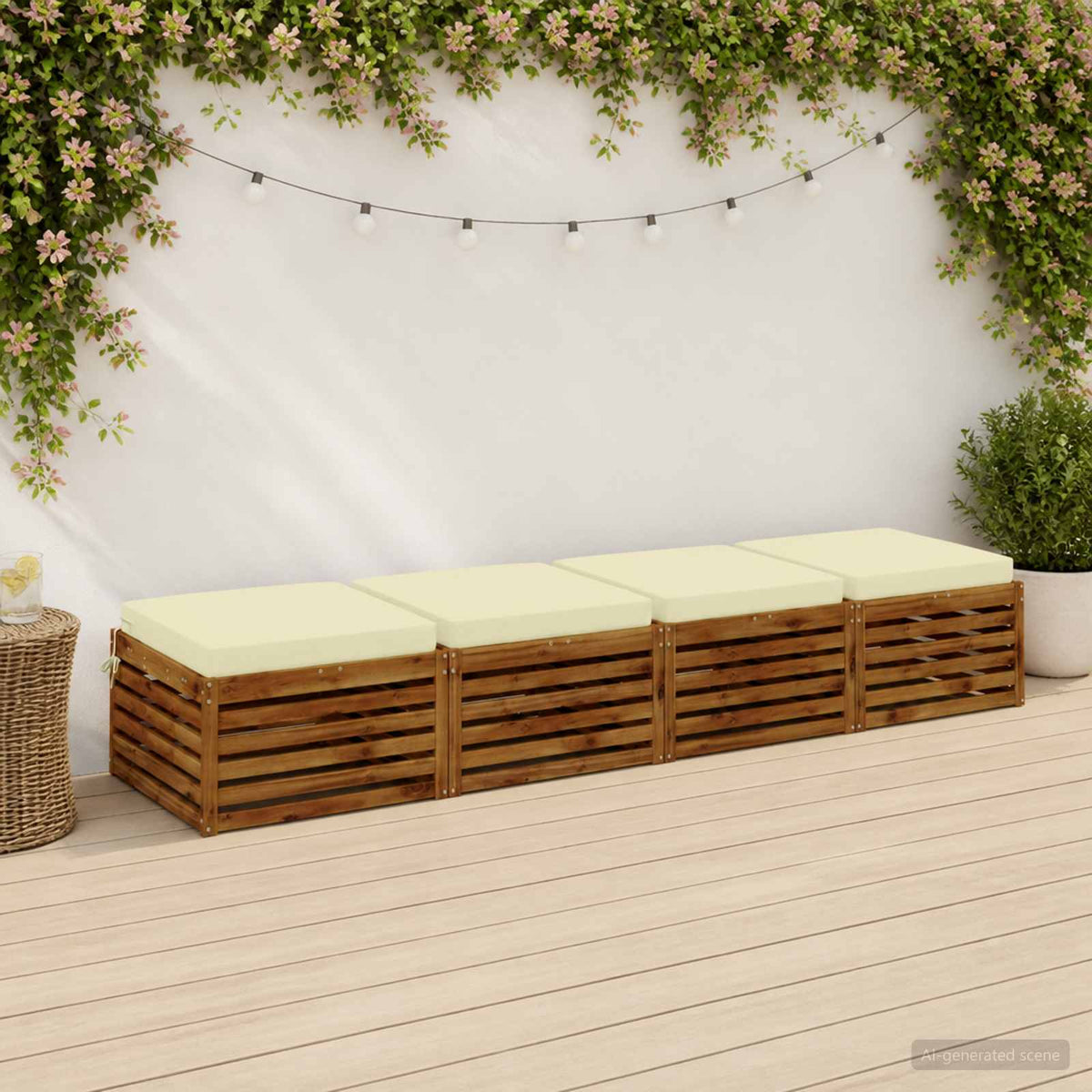 4-Piece Seat Cushions SOEST 4 pcs 100% Polyester Cream