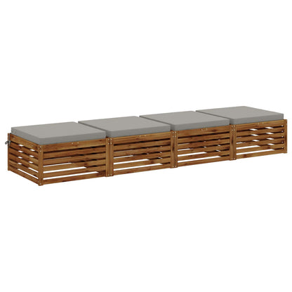Seat Cushions SOEST 4 pcs 100% Polyester Grey 70 x 70 x 7 cm