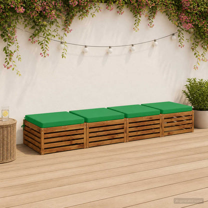 Seat Cushions SOEST 4 pcs 100% Polyester Green 80 x 80 x 7 cm