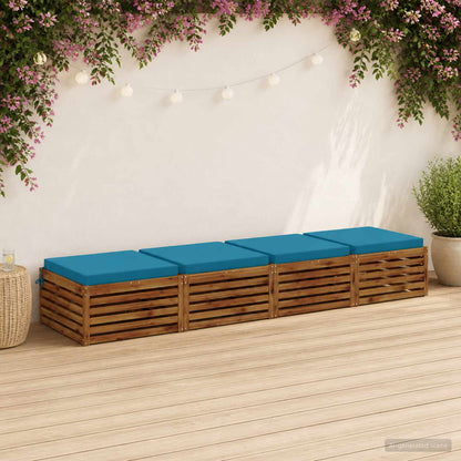 Seat Cushions SOEST 4 pcs 100% Polyester Light Blue