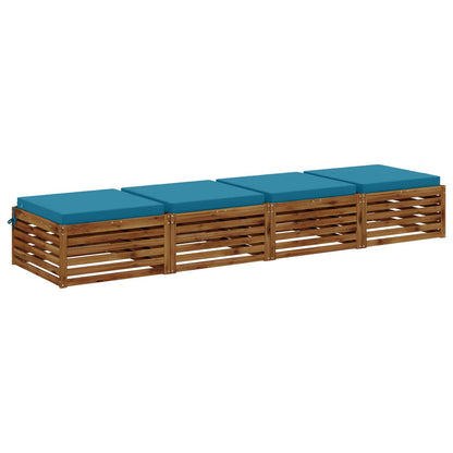 4-Piece Seat Cushions SOEST 4 pcs 100% Polyester Light Blue