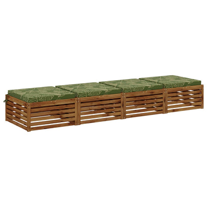 Seat Cushions SOEST 4 pcs 100% Polyester Leaf Design