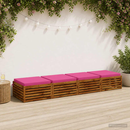 Seat Cushions SOEST 4 pcs 100% Polyester Pink 70 x 70 x 7 cm