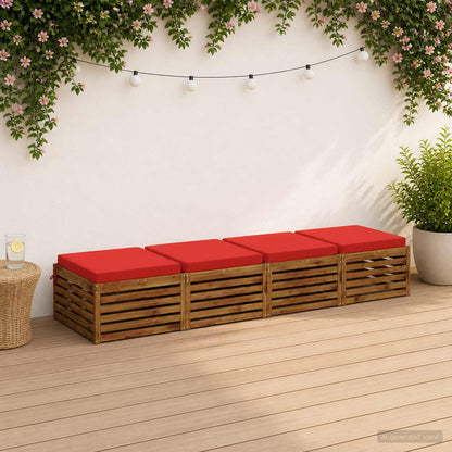Seat Cushions SOEST 4 pcs 100% Polyester Red 70 x 70 x 7 cm