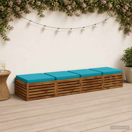 4-Piece Seat Cushions SOEST 4 pcs 100% Polyester Turquoise
