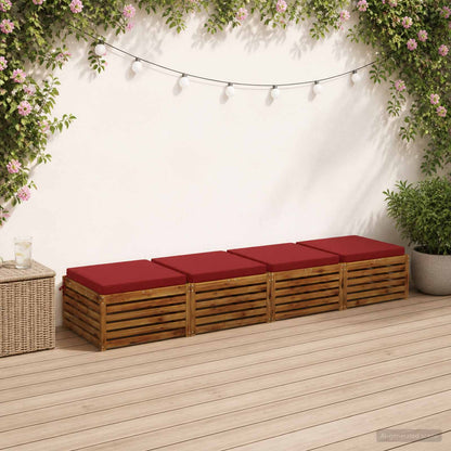 Seat Cushions SOEST 4 pcs 100% Polyester Wine Red