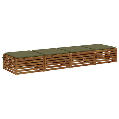 Seat Cushions SOEST 4 pcs 100% Polyester Olive Green