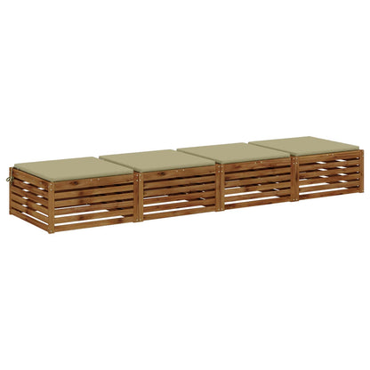 Seat Cushions SOEST 4 pcs 100% Polyester Light Green