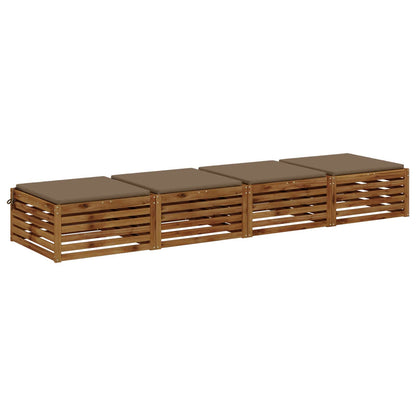 Seat Cushions SOEST 4 pcs 100% Polyester Taupe 80 x 80 x 3 cm