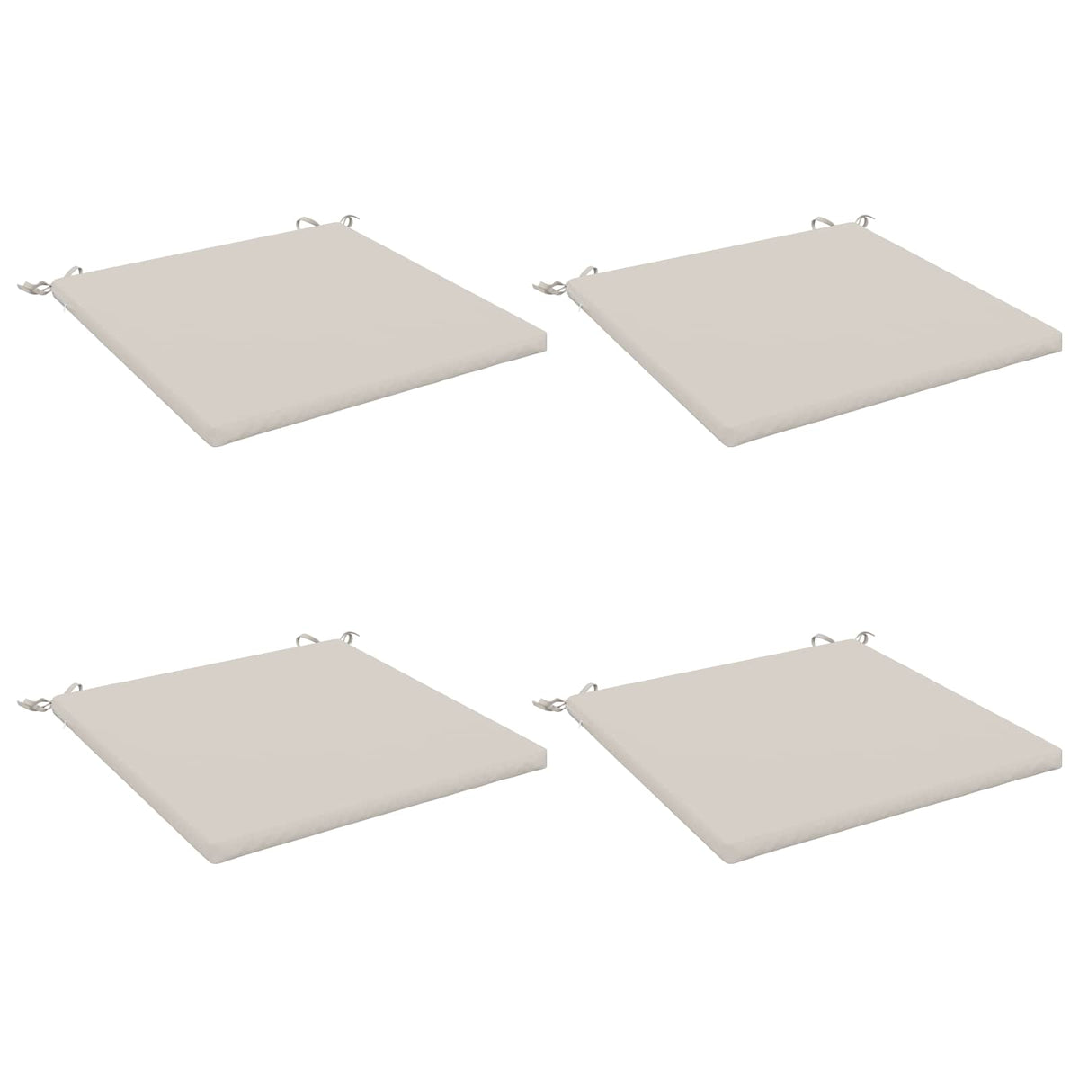 Seat Cushions SOEST 4 pcs 100% Polyester White 80 x 80 x 3 cm