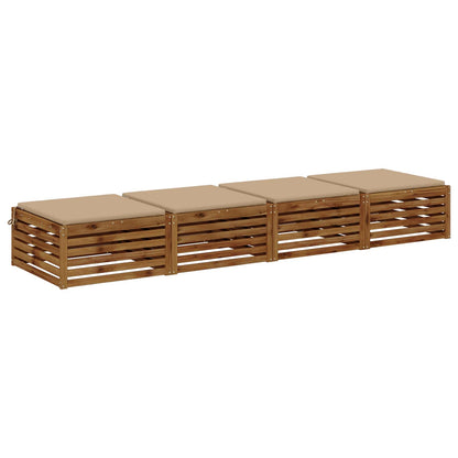 Seat Cushions SOEST 4 pcs 100% Polyester Sand 80 x 80 x 3 cm