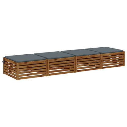 Seat Cushions SOEST 4 pcs 100% Polyester Blue 80 x 80 x 3 cm