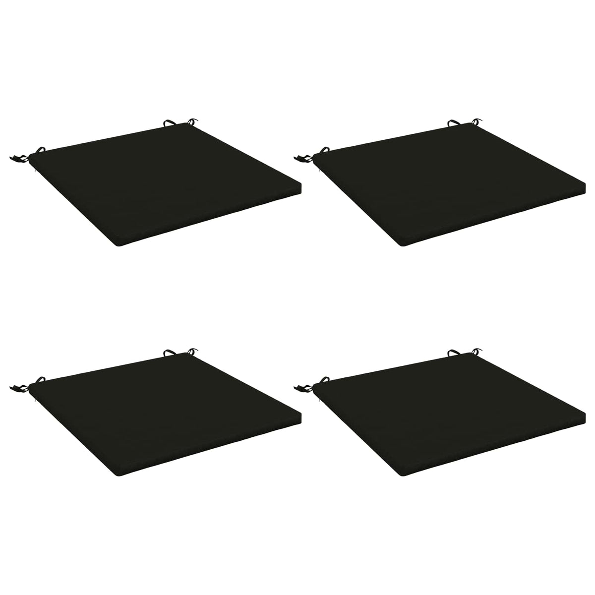 Seat Cushions SOEST 4 pcs 100% Polyester Black 80 x 80 x 3 cm