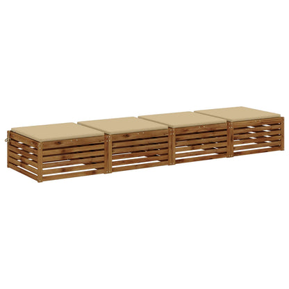 Seat Cushions SOEST 4 pcs 100% Polyester Beige 80 x 80 x 3 cm