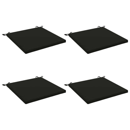 Seat Cushions SOEST 4 pcs 100% Polyester Black 80 x 80 x 3 cm