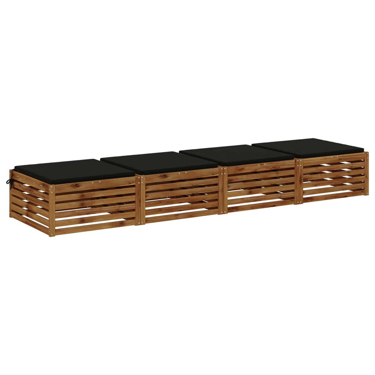 Seat Cushions SOEST 4 pcs 100% Polyester Black 80 x 80 x 3 cm