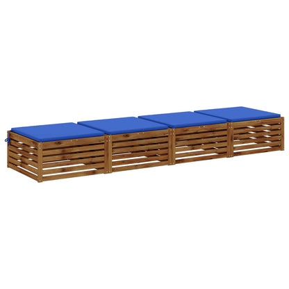 Seat Cushions SOEST 4 pcs 100% Polyester Royal Blue