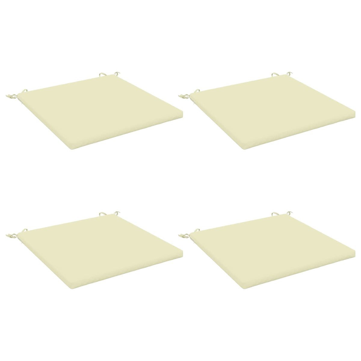 Seat Cushions SOEST 4 pcs 100% Polyester Cream 80 x 80 x 3 cm