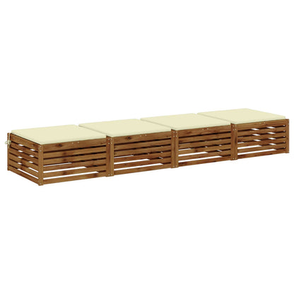 Seat Cushions SOEST 4 pcs 100% Polyester Cream 80 x 80 x 3 cm