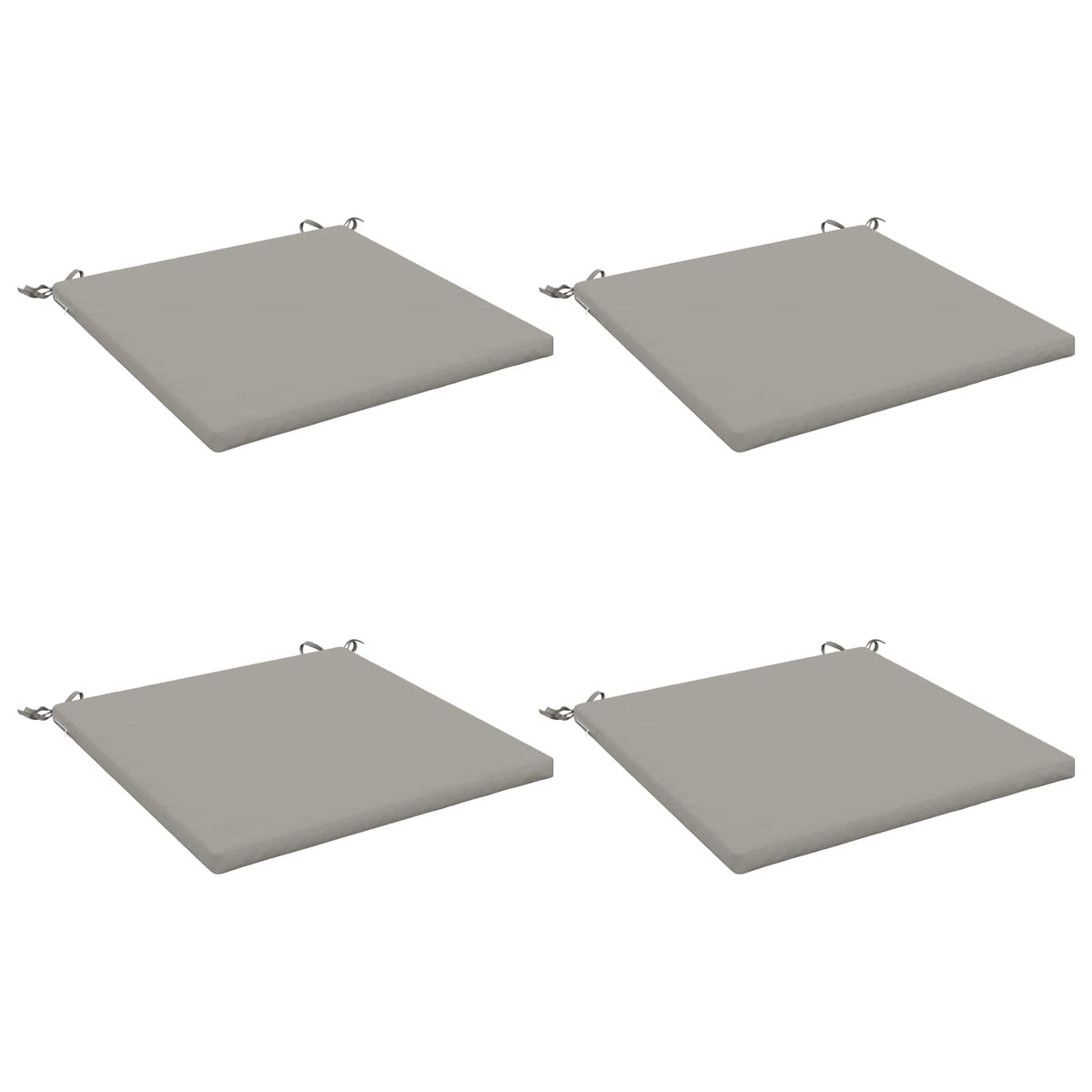 Seat Cushions SOEST 4 pcs 100% Polyester Grey 80 x 80 x 3 cm