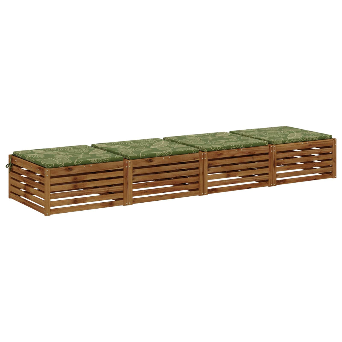 Seat Cushions SOEST 4 pcs 100% Polyester Leaf Design