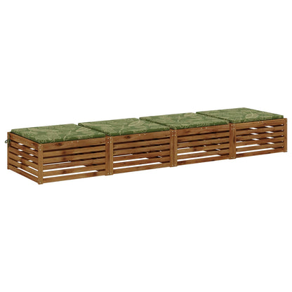 Seat Cushions SOEST 4 pcs 100% Polyester Leaf Design