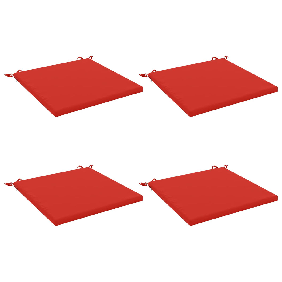 Seat Cushions SOEST 4 pcs 100% Polyester Red 80 x 80 x 3 cm