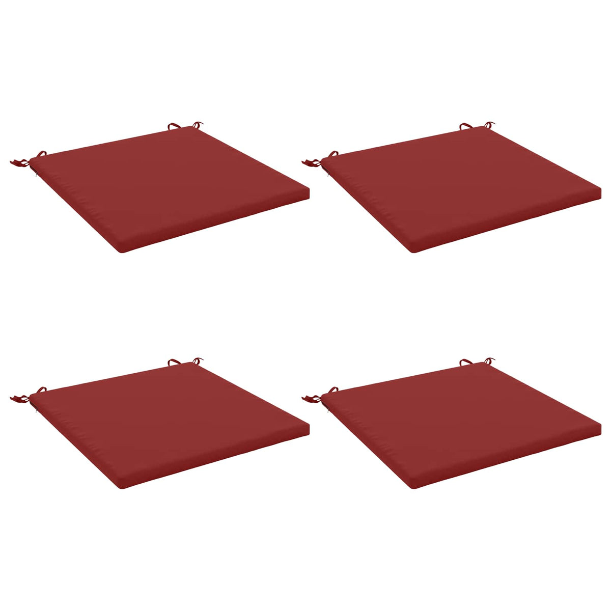 Seat Cushions SOEST 4 pcs 100% Polyester Wine Red