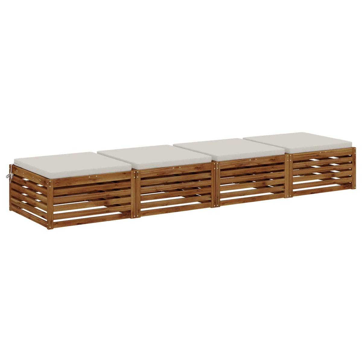 Seat Cushions SOEST 4 pcs 100% Polyester White 80 x 80 x 5 cm