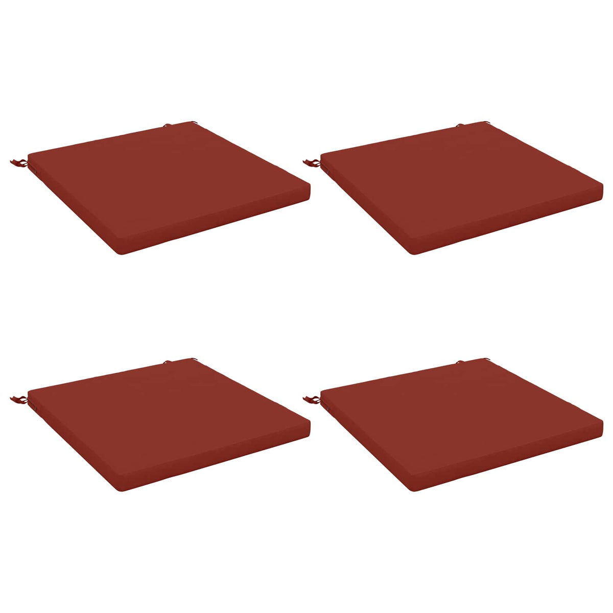 Seat Cushions SOEST 4 pcs 100% Polyester Red 80 x 80 x 5 cm