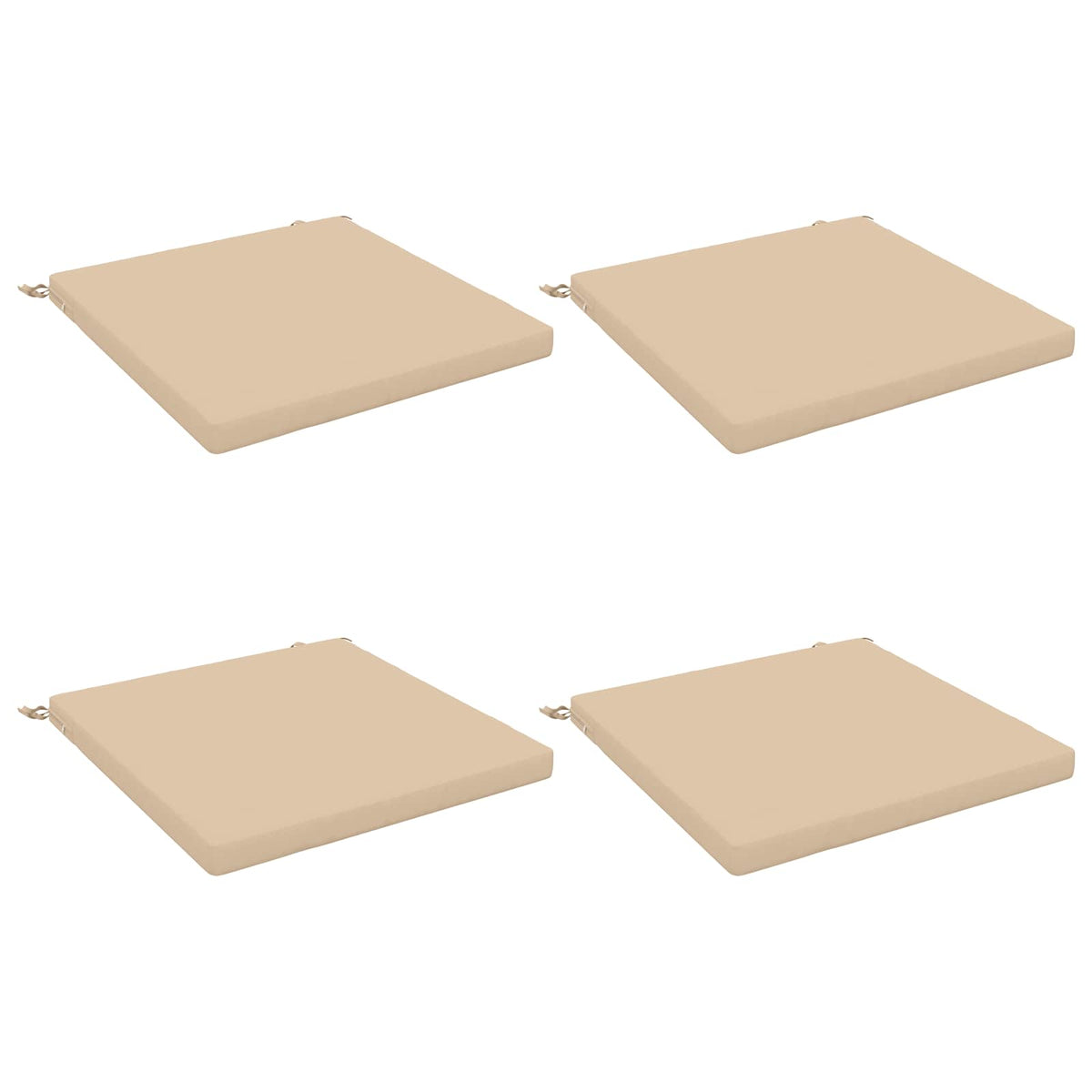 Seat Cushions SOEST 4 pcs 100% Polyester Cream 80 x 80 x 5 cm