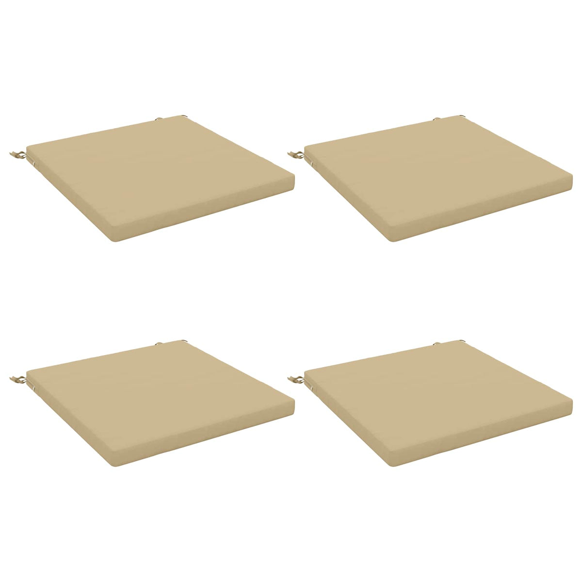 Seat Cushions SOEST 4 pcs 100% Polyester Beige 80 x 80 x 5 cm