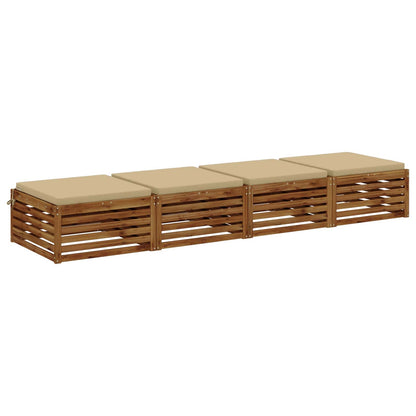 Seat Cushions SOEST 4 pcs 100% Polyester Beige 80 x 80 x 5 cm
