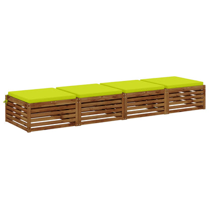 Seat Cushions SOEST 4 pcs 100% Polyester Bright Green