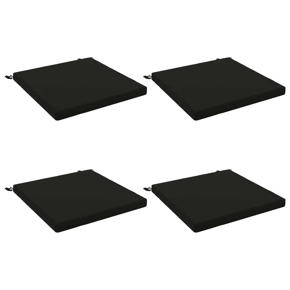 Seat Cushions SOEST 4 pcs 100% Polyester Black 80 x 80 x 5 cm
