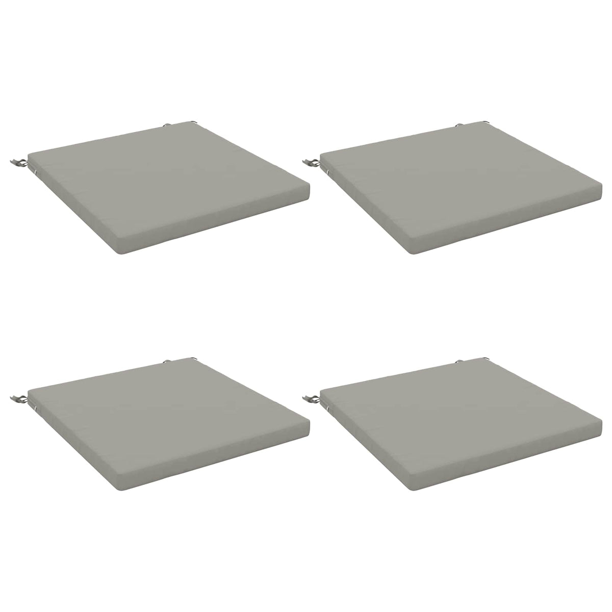 Seat Cushions SOEST 4 pcs 100% Polyester Grey 80 x 80 x 5 cm