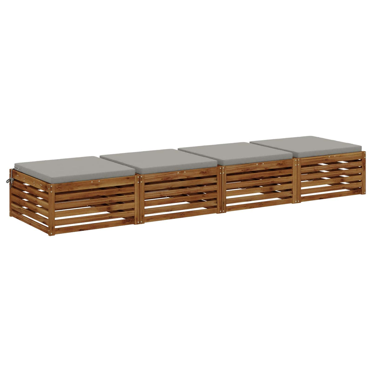Seat Cushions SOEST 4 pcs 100% Polyester Grey 80 x 80 x 5 cm