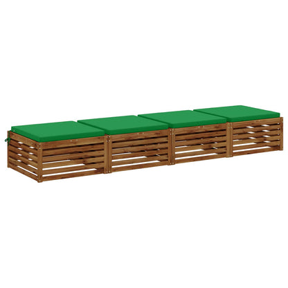 Seat Cushions SOEST 4 pcs 100% Polyester Green 80 x 80 x 5 cm