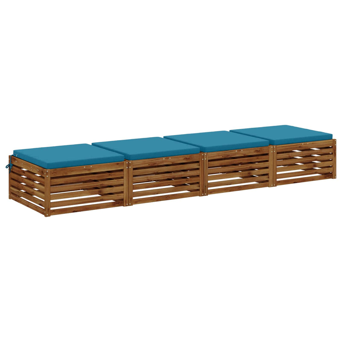 Seat Cushions SOEST 4 pcs 100% Polyester Light Blue