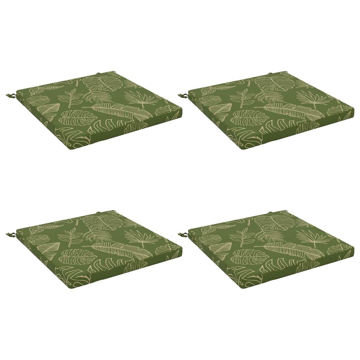 Seat Cushions SOEST 4 pcs 100% Polyester Leaf Design