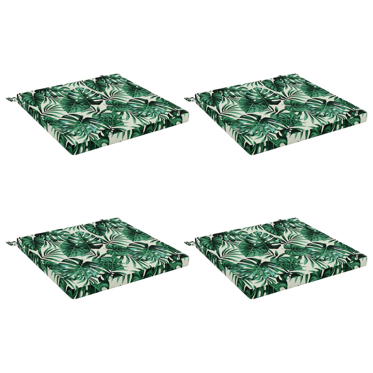 Seat Cushions SOEST 4 pcs 100% Polyester Leaf Pattern