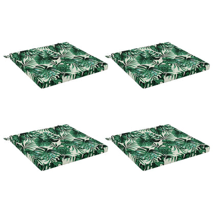 Seat Cushions SOEST 4 pcs 100% Polyester Leaf Pattern