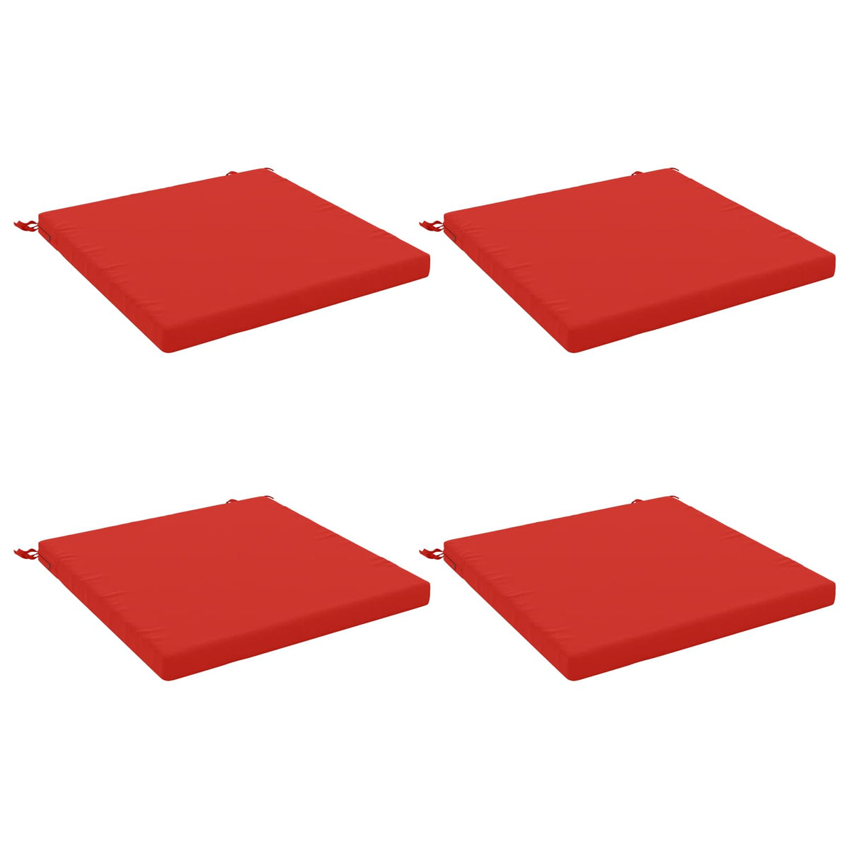 Seat Cushions SOEST 4 pcs 100% Polyester Red 80 x 80 x 5 cm