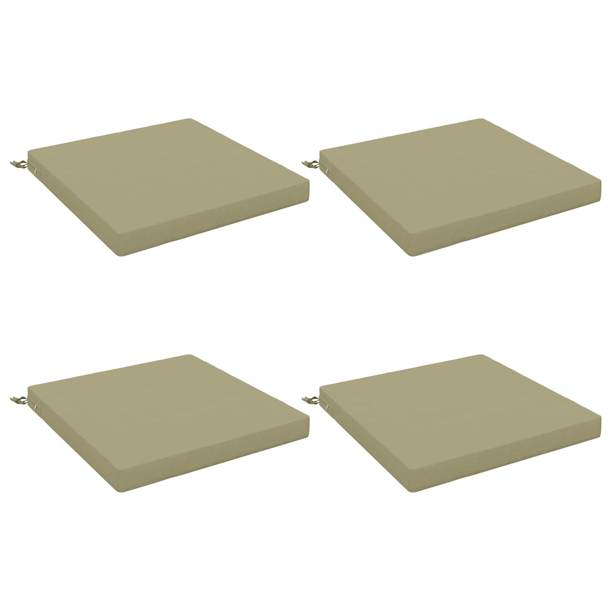 Seat Cushions SOEST 4 pcs 100% Polyester Light Green