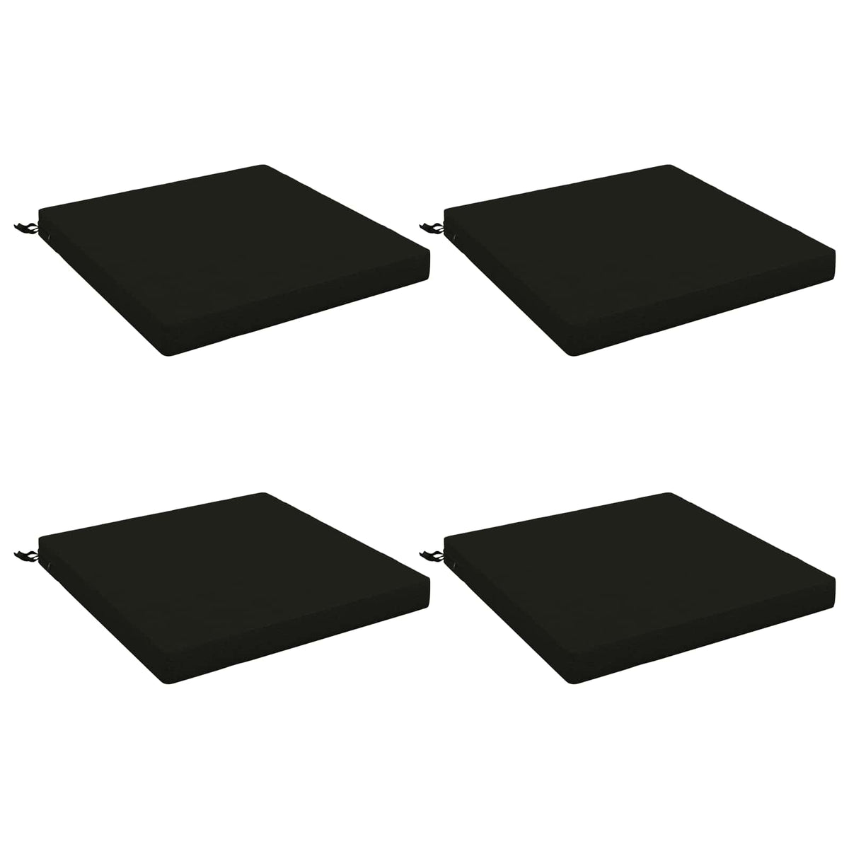 Seat Cushions SOEST 4 pcs 100% Polyester Black 80 x 80 x 7 cm