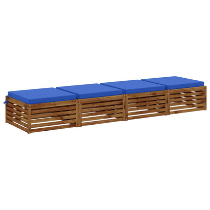 Seat Cushions SOEST 4 pcs 100% Polyester Royal Blue